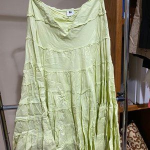 lime green below the knee skirt